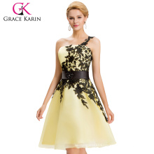 Grace Karin New Color Sexy Short One Shoulder Yellow Cocktail Party Dresses CL4288-4